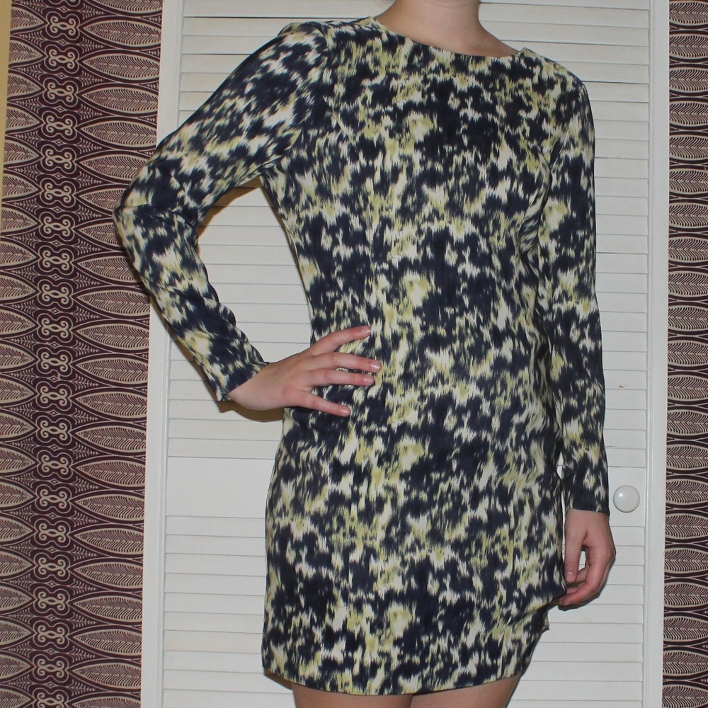 Michael Kors Festive Navy and Yellow Dress